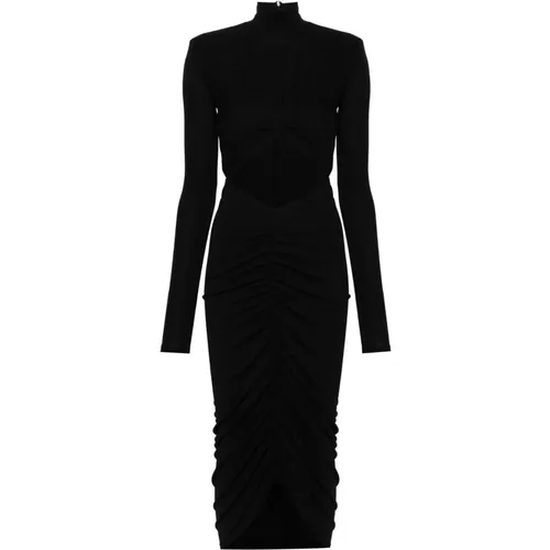 Elegantes Schwarzes Midi-Kleid Cut Out , Damen, Größe: M - Andamane - Modalova