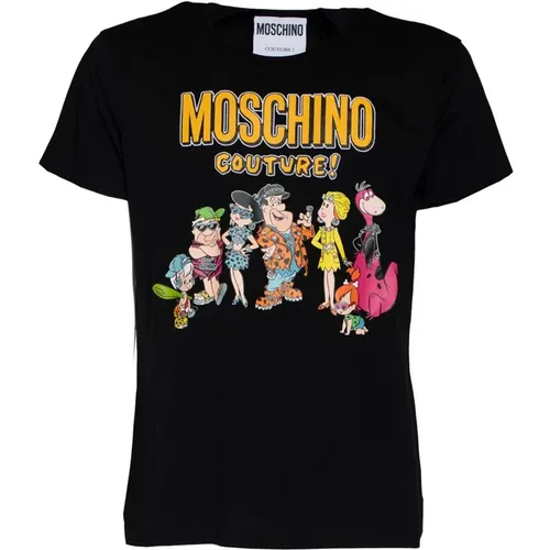 Flinstones Multicolor Print T-Shirt , Herren, Größe: S - Moschino - Modalova