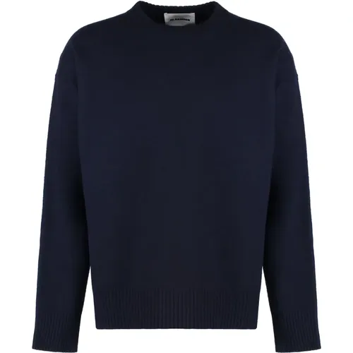 Knitwear,Gerippter Wollpullover im Crew-Neck-Stil - Jil Sander - Modalova