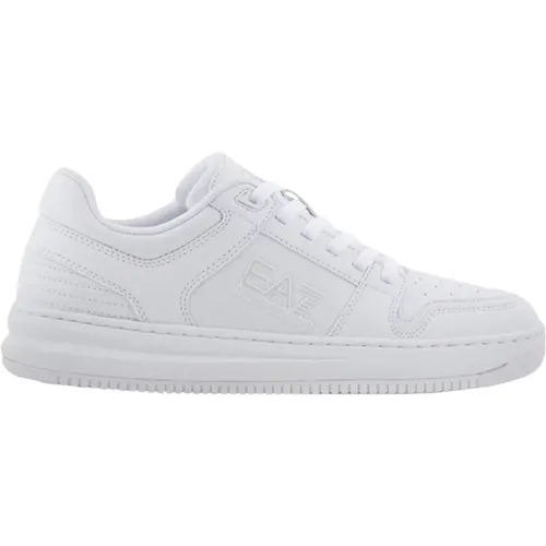 Weiße Sneakers Eco Leder Uni , Herren, Größe: 44 EU - Emporio Armani EA7 - Modalova