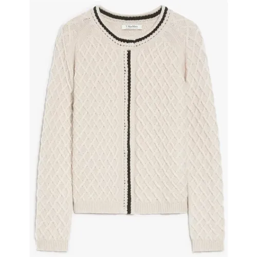 Diamond Pattern Wool Cashmere Cardigan , female, Sizes: S - Max Mara - Modalova