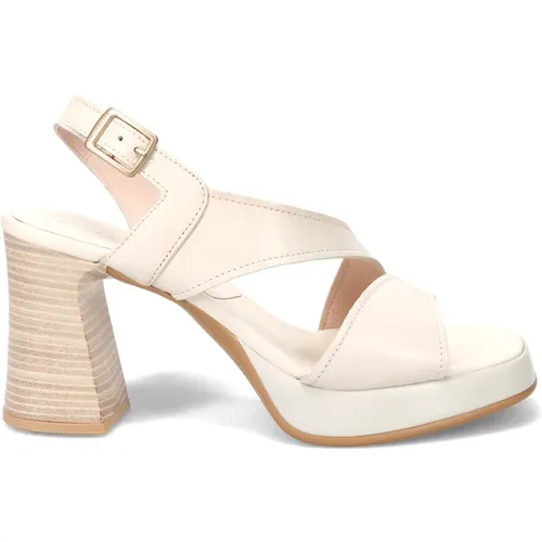 Leder High Heel Sandalen mit Plateau , Damen, Größe: 36 EU - Hispanitas - Modalova