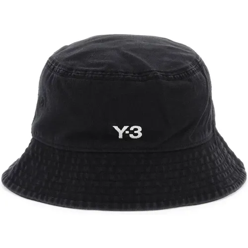 Hats,Schwarzer Baumwolltwill Hut mit Besticktem Logo - Y-3 - Modalova