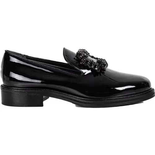 Schwarze Lackloafer , Damen, Größe: 39 EU - Loriblu - Modalova