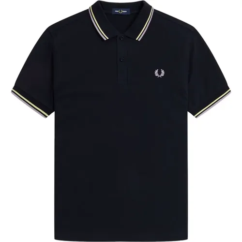 M3600 Q35 BLU Men`s Polo Shirt , male, Sizes: 2XL, S, XL, L, M - Fred Perry - Modalova