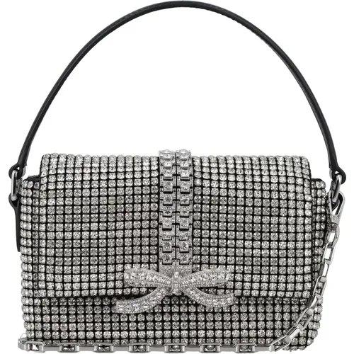 Rhinestone Micro Bag Silver , female, Sizes: ONE SIZE - Self Portrait - Modalova