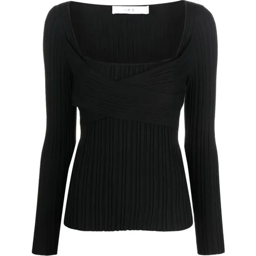 Schwarzer Seiden Casual Pullover , Damen, Größe: L - IRO - Modalova