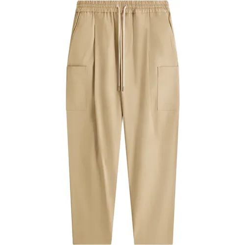 Cotton Trousers with Pockets and Elastic Waist , male, Sizes: M, L - Drole de Monsieur - Modalova