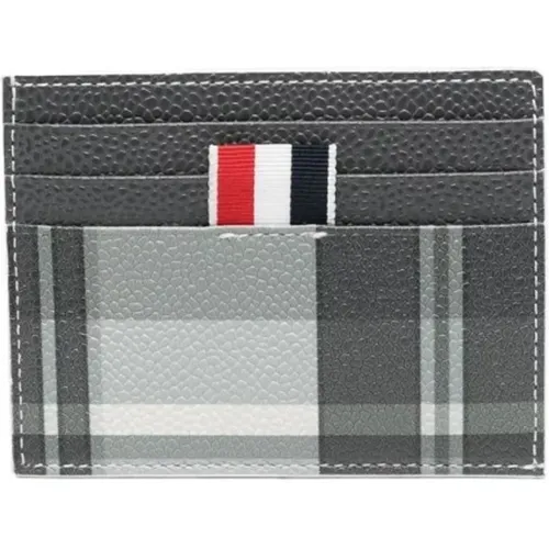 Karierte Kartenhalter Brieftasche Schwarz , Herren, Größe: ONE Size - Thom Browne - Modalova