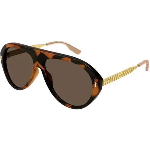 Braune Havana Sonnenbrille Gg1515S 002 , Herren, Größe: 61 MM - Gucci - Modalova