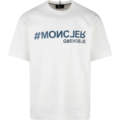 Logo T-Shirt with Rubberized Print , male, Sizes: XL - Moncler - Modalova