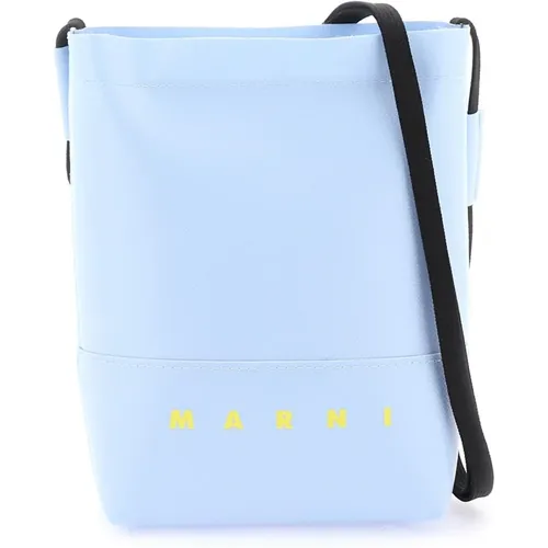 Cross Body Bags,Umhängetasche aus beschichteter Leinwand mit bedrucktem Logo - Marni - Modalova