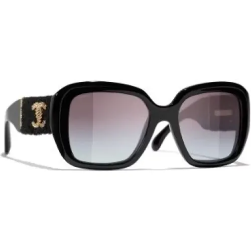 Schwarze Sonnenbrille mit Originalzubehör , Damen, Größe: 55 MM - Chanel - Modalova