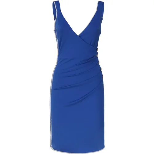 Sleeveless V-Neck Draped Dress , female, Sizes: XL, 2XL, L - Guess - Modalova