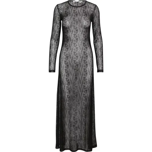 Schwarzes Figurbetontes Langarmkleid , Damen, Größe: L - Gestuz - Modalova