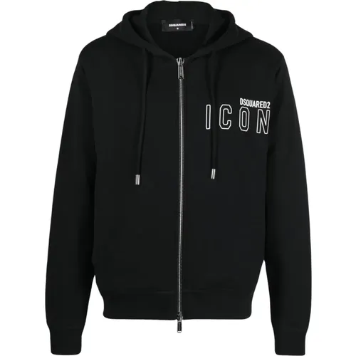 Icon Logo Hooded Jacket , male, Sizes: S, L, M - Dsquared2 - Modalova