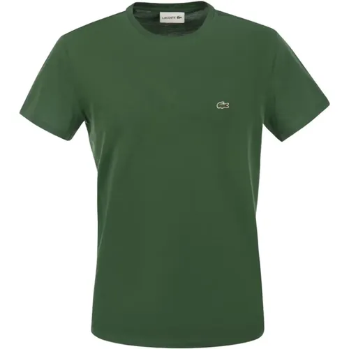 Short Sleeve T-Shirt with Logo Embroidery , male, Sizes: 2XL, 3XL - Lacoste - Modalova