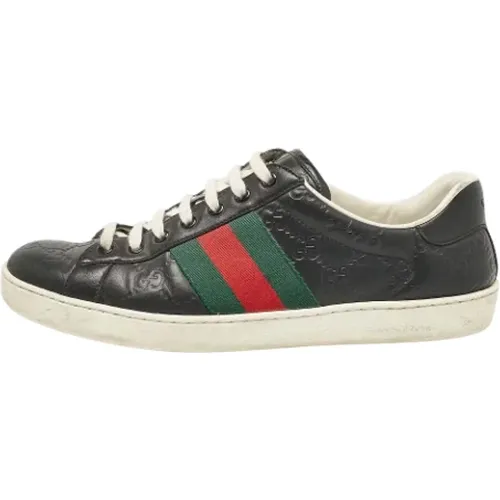 Pre-owned Leather sneakers , male, Sizes: 7 1/2 UK - Gucci Vintage - Modalova