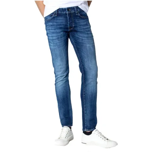 Blaue Reißverschluss & Knopf Jeans , Herren, Größe: W31 L30 - jack & jones - Modalova