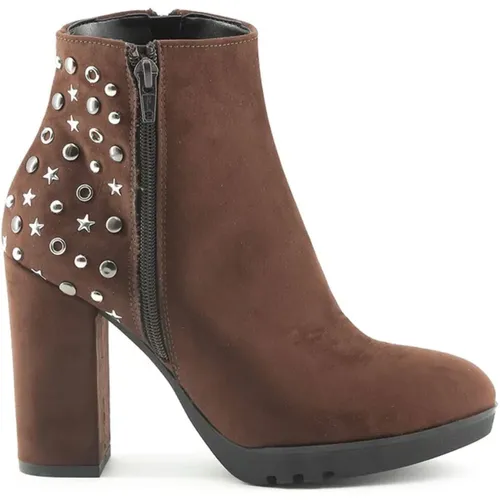Studded Ankle Boot with Side Zip , female, Sizes: 7 UK - Made in Italia - Modalova