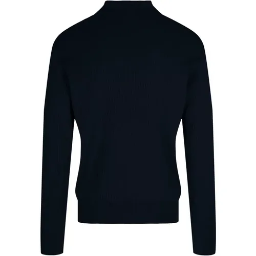 Blauer Seiden-Baumwollpullover , Herren, Größe: M - Hugo Boss - Modalova