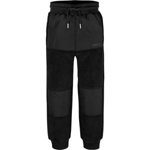 Schwarze Fleece Jogger Hose - Calvin Klein - Modalova