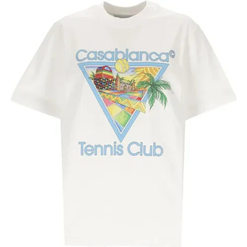 Afro Cubism Tennis Club T-shirt , male, Sizes: XL - Casablanca - Modalova