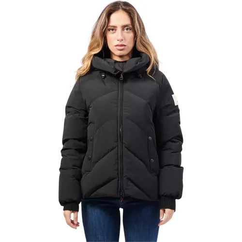 Kurze Damen Winterjacke mit Kapuze , Damen, Größe: L - Afterlabel - Modalova