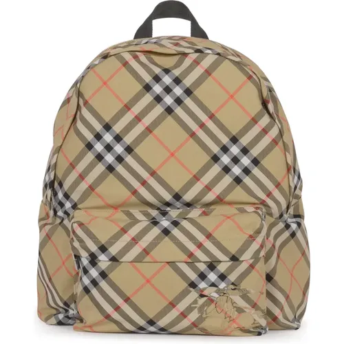 Checkered Backpack with Logo Patch , male, Sizes: ONE SIZE - Burberry - Modalova