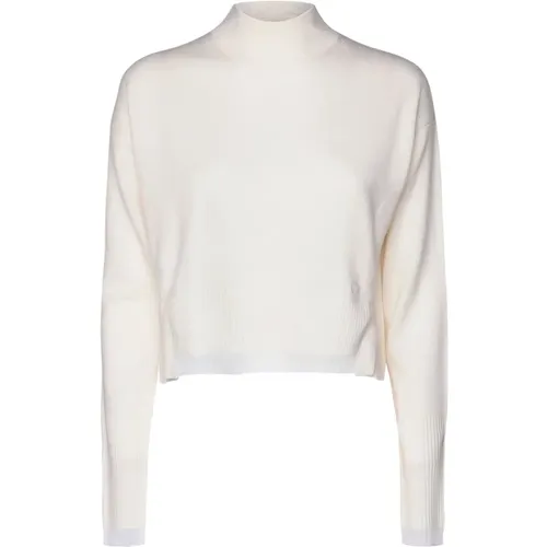 Weiße Wollpullover Halbhoher Kragen , Damen, Größe: XS - pinko - Modalova