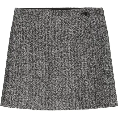 Tweed Mini-Wrap-Rock geformt , Damen, Größe: S - Marc O'Polo - Modalova