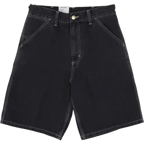 Schwarze Heavy Stone Wash Denim Shorts , Herren, Größe: W30 - Carhartt WIP - Modalova