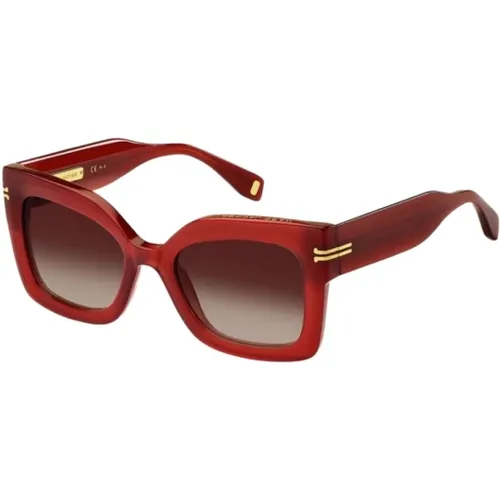 Rote Acetat Damen Sonnenbrille , Damen, Größe: 53 MM - Marc Jacobs - Modalova