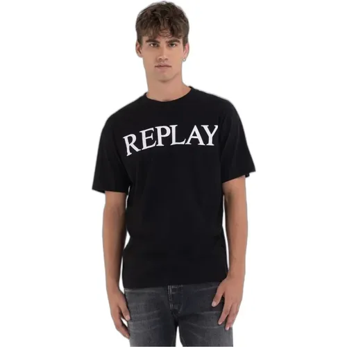 T-Shirts , Herren, Größe: 3XL - Replay - Modalova