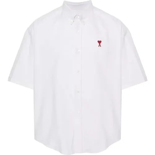 Boxy ADC Cotton Shirt , male, Sizes: XS, L, S - Ami Paris - Modalova