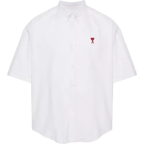 Boxy ADC Cotton Shirt , male, Sizes: XS, S - Ami Paris - Modalova