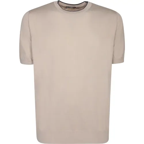 Contrasting Edges Cotton T-Shirt , male, Sizes: XL - Canali - Modalova