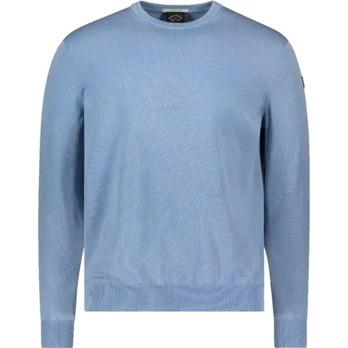 Solid Color Cotton Sweater , male, Sizes: M, 2XL - PAUL & SHARK - Modalova
