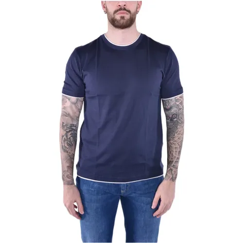 Luxurious Giza Cotton Crew Neck T-Shirt , male, Sizes: M, S, L - Eleventy - Modalova