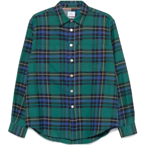 Green Plaid Check Flannel Shirt , male, Sizes: M, 2XL, S, XL, L - Paul Smith - Modalova