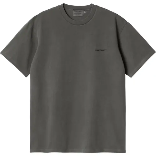 Besticktes Logo Baumwoll-T-Shirt , Herren, Größe: M - Carhartt WIP - Modalova