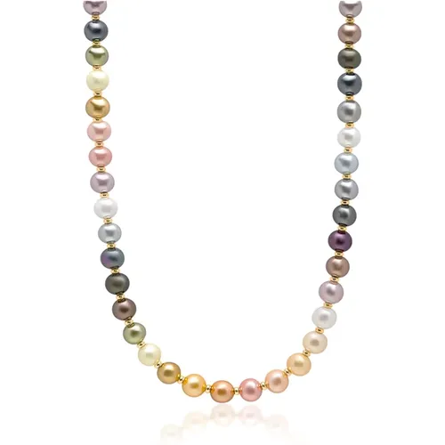 Pastel Pearl Necklace with Gold , male, Sizes: ONE SIZE - Nialaya - Modalova