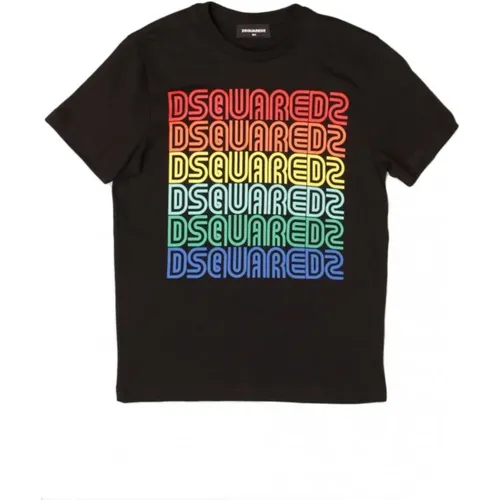 Mehrfarbiges Logo-T-Shirt - Gerader Schnitt - Dsquared2 - Modalova