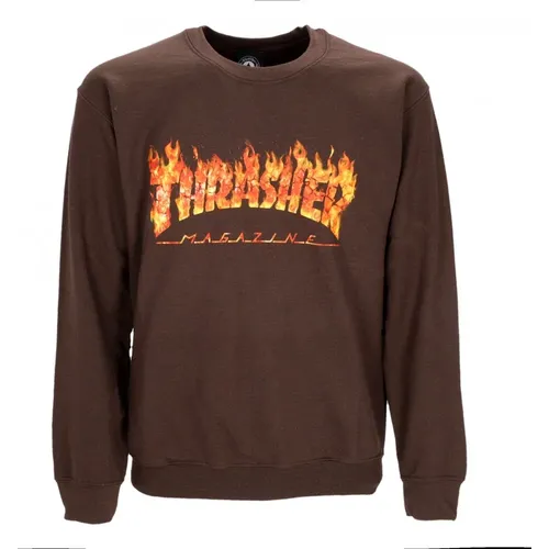 Dunkle Schokolade Inferno Crewneck Sweatshirt , Herren, Größe: L - Thrasher - Modalova
