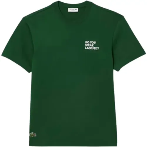 Baumwoll-Piqué T-Shirt mit Rückenslogan (Grün) , Herren, Größe: XL - Lacoste - Modalova