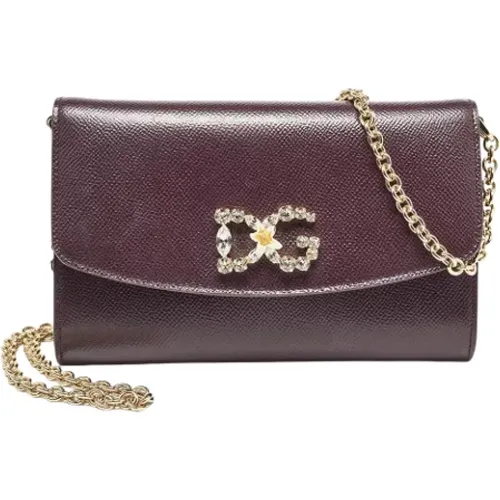 Pre-owned Leather clutches , female, Sizes: ONE SIZE - Dolce & Gabbana Pre-owned - Modalova