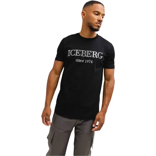 D Logo T-Shirt Men , male, Sizes: L, 2XL, M, XL - Iceberg - Modalova