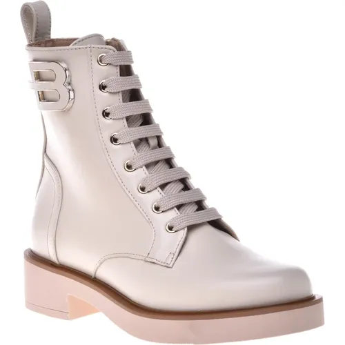 Combat boots in vanilla leather , Damen, Größe: 36 EU - Baldinini - Modalova