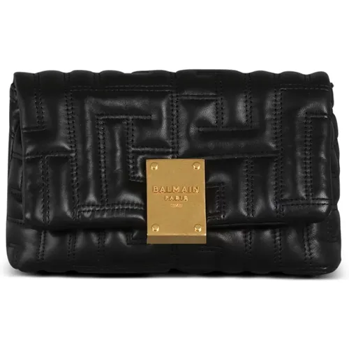 Quilted Leather Mini Bag , female, Sizes: ONE SIZE - Balmain - Modalova