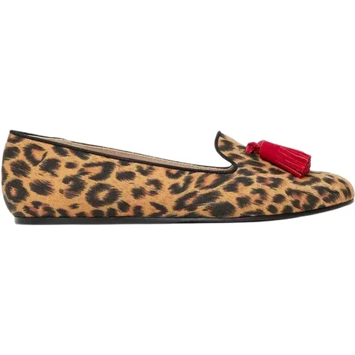 Loafers mit Leopardenmuster , Damen, Größe: 36 EU - Charles Philip Shanghai - Modalova
